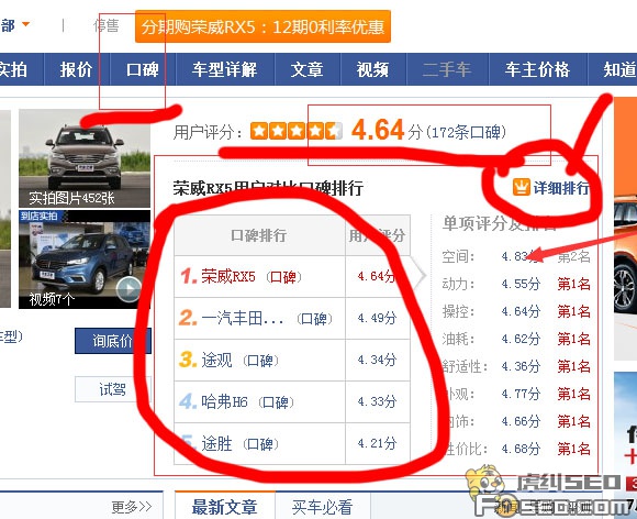 汽车之家汽车内页SEO分析2