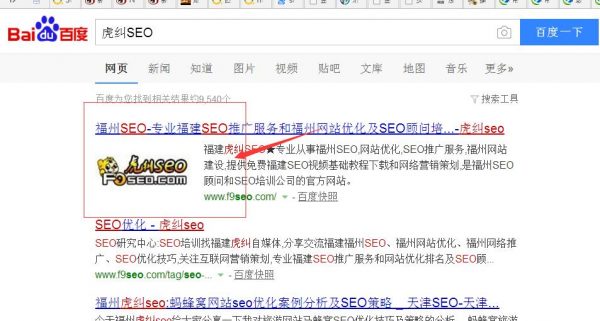站点logo在搜索结果中的展示效果